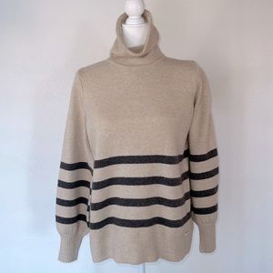 Michael Kors Merino Wool/Alpaca Blend Tan Turtle Neck Sweater